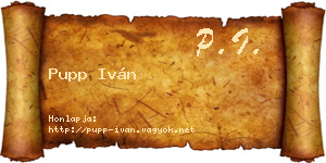 Pupp Iván névjegykártya